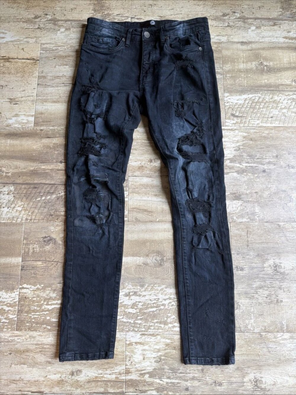 JORDAN CRAIG Sean Distressed Stretch Black Jeans Men’s 32x32